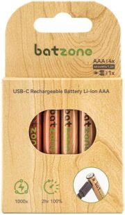 batzone リチウムイオン充電池 単4形 USB Type-Cケーブル付