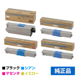 沖データ OKI TC-C4AK2/C2/M2/Y2トナーカートリッジ 4色/ブラック/シアン/マゼンタ/イエロー 純正 MC363dnw C332dnw 用トナー