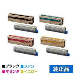 沖データ OKI TNR-C3LK4/C2/M2/Y2トナーカートリッジ 4色/ブラック黒特大容量/シアン/マゼンタ/イエロー 純正 MC863dnwv MC883dnwv MC843dnwv 用トナー
