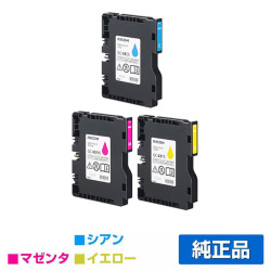 リコー RICOH SGカートリッジ GC43 カラー3色/シアン/マゼンタ/イエロー 純正 Mサイズ GC43C GC43M GC43Y SG3300 SG2300 用インクカートリッジ