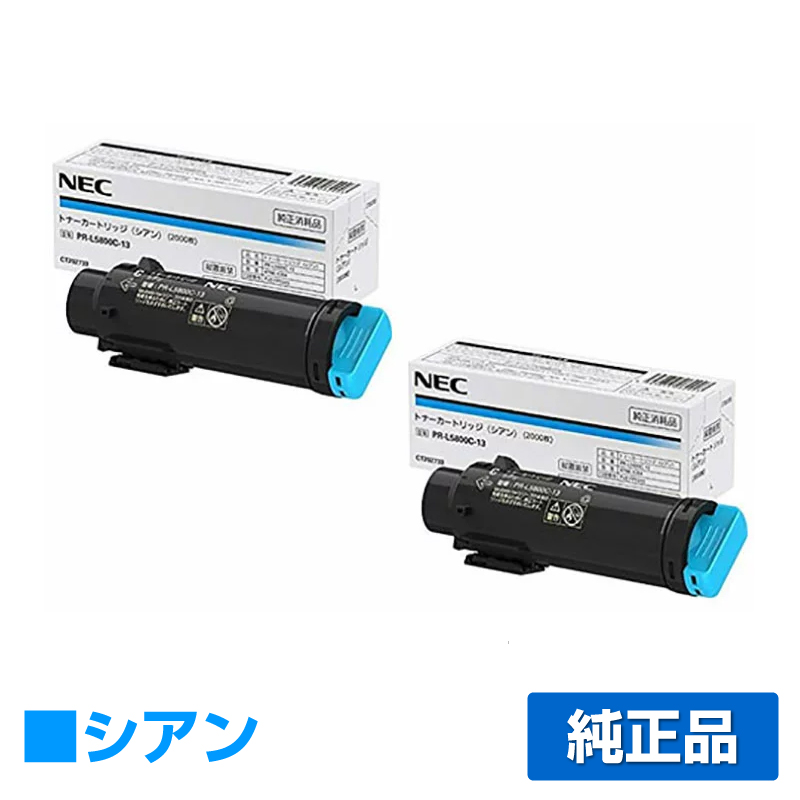 NEC PR-L5800C-13トナーカートリッジ シアン/青2本 純正 PR-L5800C-13 Color MultiWriter PR-L5800C 用トナー