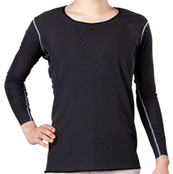 男性用／なが袖（襟回り狭い）／黒色／トラタニ 好循環シャツ852