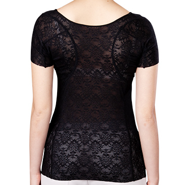 トラタニ 好循環シャツ 女性用 半袖レース 襟回り広い