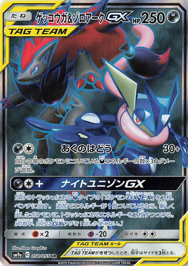 ゲッコウガ＆ゾロアークGX【SR】｛058/055｝［SM9a］