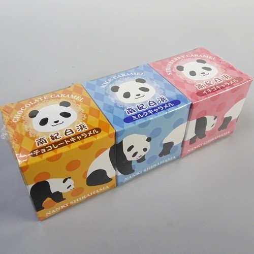 紀伊観光物産　南紀白浜パンダキャラメル[いちご・ミルク・チョコ]（各7個入）