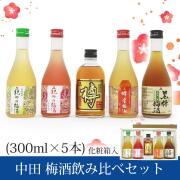中田食品　紀州の梅酒　飲み比べセット　(300ml×5本)　