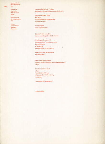 Typografische Monatsblatter / TM 1989-90各号