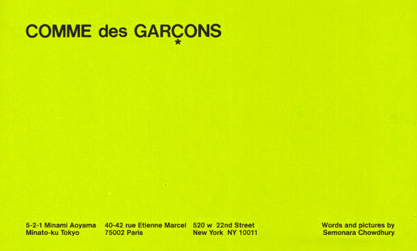 COMME des GARCONS DM -Dutch engravings, 1789-1797 [with Envelope]