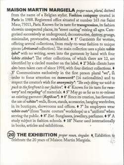 MAISON MARTIN MARGIELA 20 THE EXHIBITION