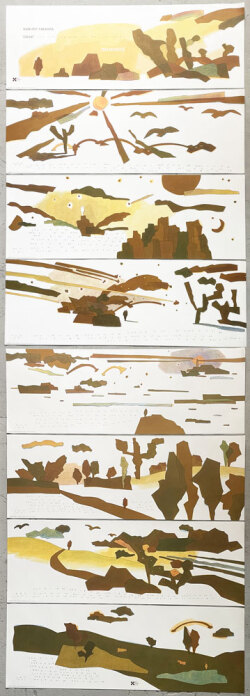 上條喬久ポスター　Imagemirror III "Emaki" Sun, Mon, Tue, Wed, Thu, Fri, Sat 1991 [8枚組]