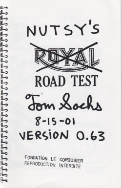 Tom Sacks: Nutsy's Road Test Version 0.63 (re-issue)