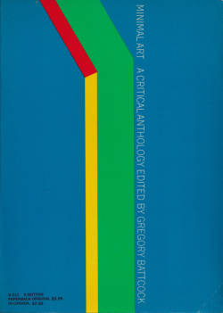 MNIMAL ART ACRITICAL ANTHOLOGY