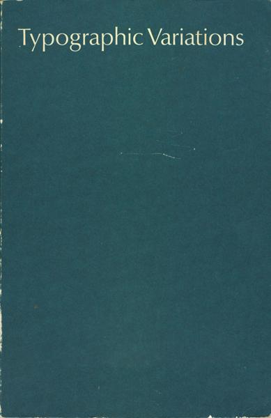 Hermann Zapf: Typographic Variations