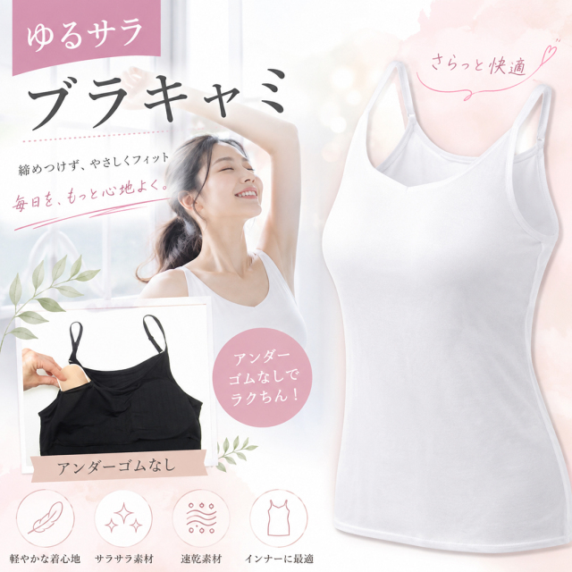 カップ付きキャミソール