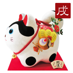 置物　干支　戌　イヌ　犬　２０１８　平成３０年　正月飾り　リュウコドウ　ちりめん　可愛い