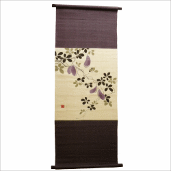 洛柿庵　タペストリー　あけび　本麻　手描き　秋