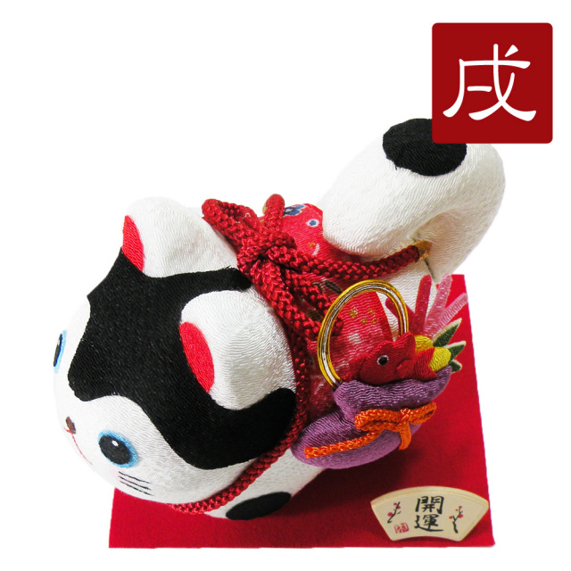 ちりめん（中）こま犬（宝袋）」 龍虎堂 ちりめん 日本製