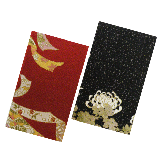 送料無料】 正絹ちりめん友仙 「金封ふくさセット」 のしめ/紅&菊/黒
