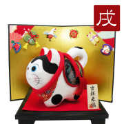 置物　干支　戌　イヌ　犬　２０１８　平成３０年　正月飾り　リュウコドウ　ちりめん　可愛い 狛犬　大きめ