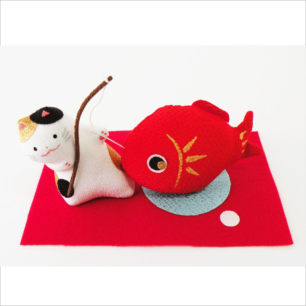 正月飾り 「縁起 はね鯛」 龍虎堂 リュウコドウ ちりめん細工 正月飾り