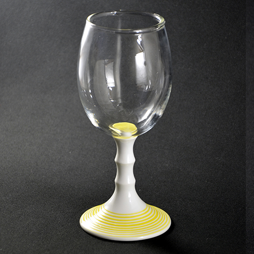 有田浪漫ワイングラス　ライン（黄）