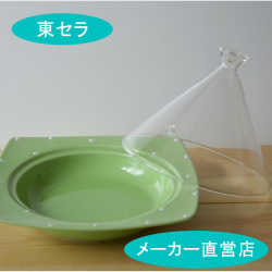 ドリームタジン鍋（角）グリーンドット