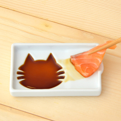 ねこちゃん減塩皿（白）