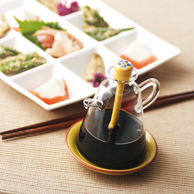 おしゃれ醤油差し-角型-黄小花