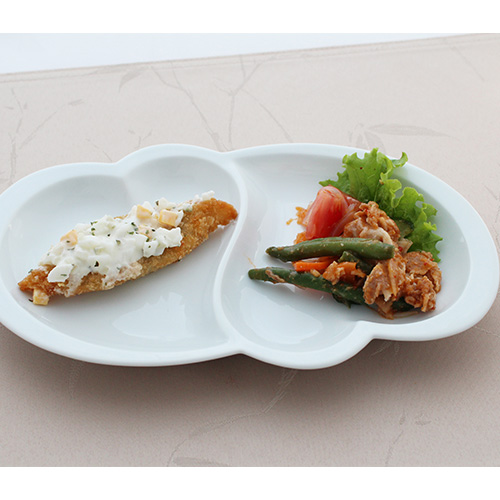 ハートの仕切り皿