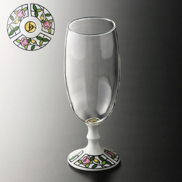 有田浪漫ビールグラス ビートロ（薔薇）