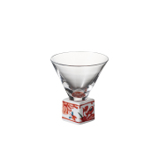 SAKE GLASS(正角)赤絵錦剣先万歴