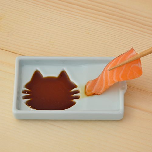 ねこちゃん減塩皿（青磁）