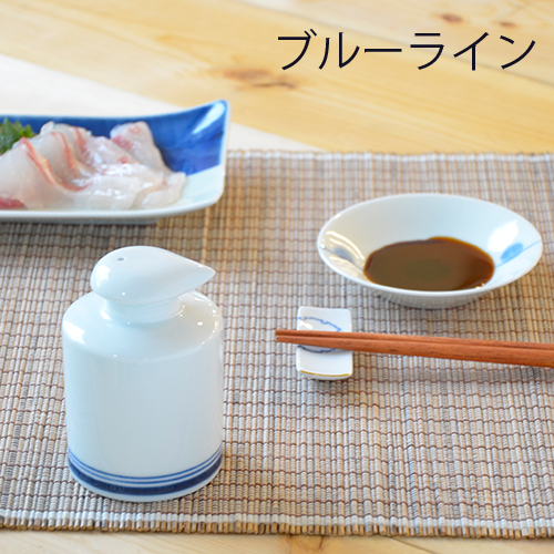 ピタッと止まる醤油差し（ブルーライン）