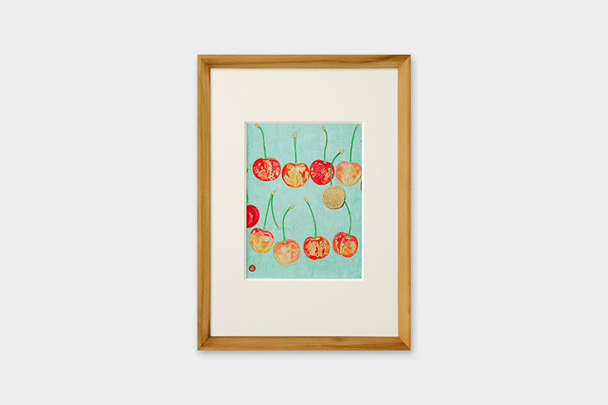 Yuko Kurihara　「12Kirschen」　A4　アートポスター　CWプリント　〔アート タッチ〕【送料無料】