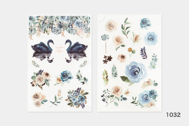 ＭＵ　転写シール　[PRINT-ON STICKERS]　花柄【10点までネコポス配送可】