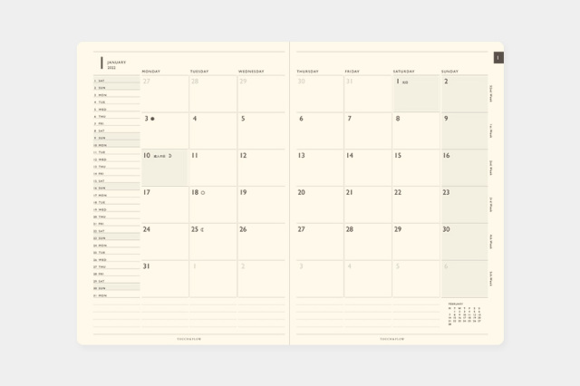 週間ダイアリー 22年版 トゥデイ B6 タッチアンドフロー オンラインショップ Touch Flow Online Shop