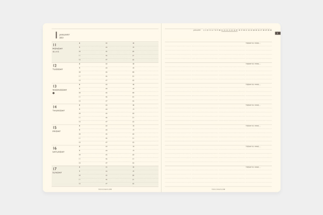 週間ダイアリー 22年版 トゥデイ B6 タッチアンドフロー オンラインショップ Touch Flow Online Shop