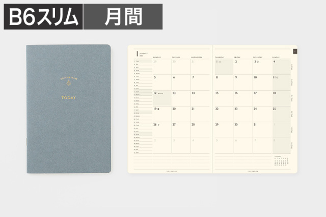 〔トゥデイ〕B6スリム マンスリーブロック 手帳 2026年版【4点までネコポス配送可】