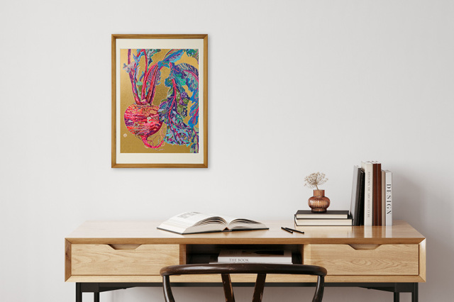 Yuko Kurihara 「紅い蕪」 A3 アートポスター CWプリント