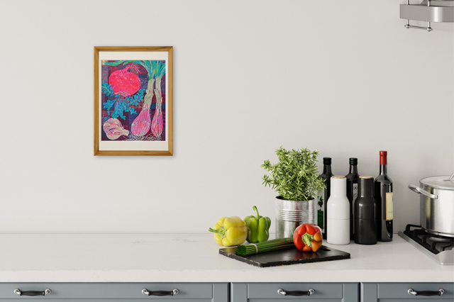 Yuko Kurihara 「根と菜」 A4 アートポスター CWプリント 〔アート