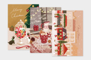 〔アート タッチ〕ポストカード mint　クリスマス柄 【20点までネコポス配送可】