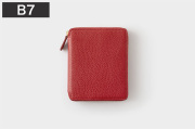 〔ミニスケッチ ジッパー〕B7 ノート＆手帳用革カバー【送料無料】/レッド