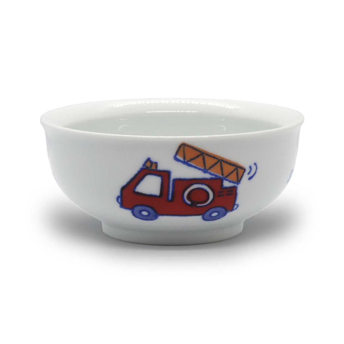 有田焼 色絵 子供食器 消防車 小鉢