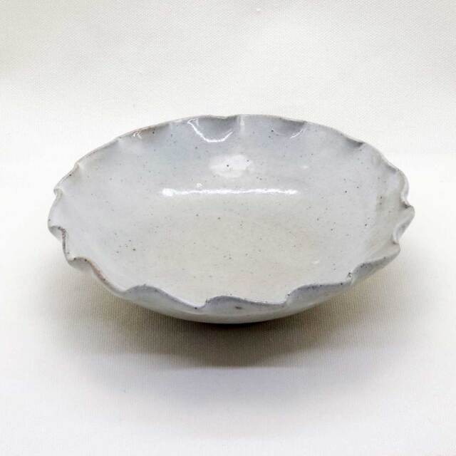 唐津焼 粉引 波渕 六寸 深皿 日の峰窯