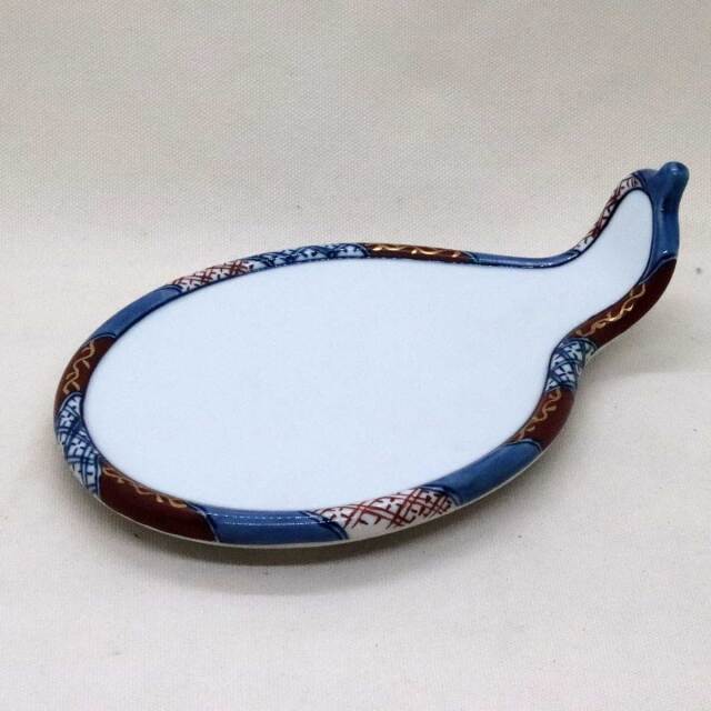 染錦祥瑞ひさご型焼皿