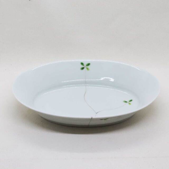 クロバーフレンチ皿グリーン