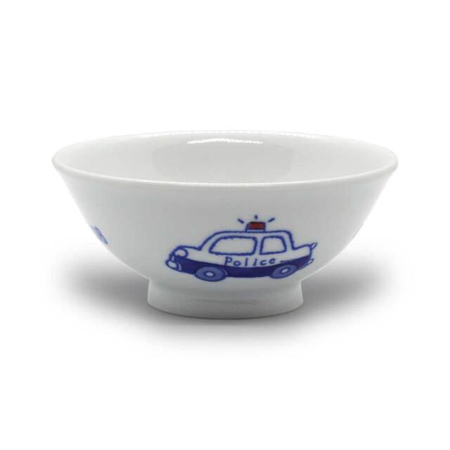 有田焼 色絵 子供食器 消防車 めし碗