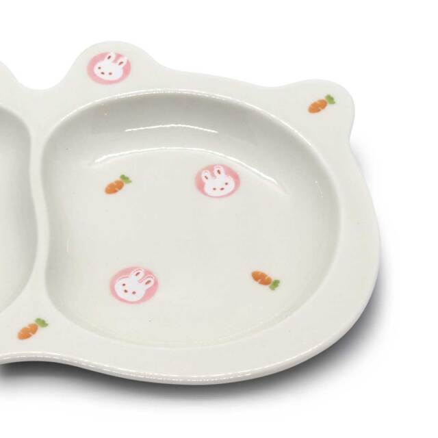 有田焼 色絵 子供食器 ミニうさぎ  仕切り皿