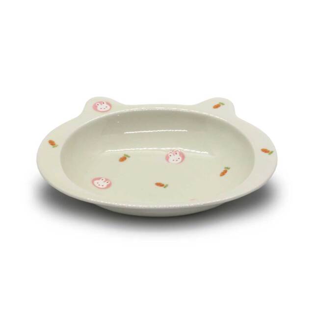 有田焼 色絵 子供食器 ミニうさぎ  カレー皿