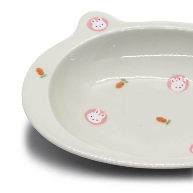 有田焼 色絵 子供食器 ミニうさぎ  カレー皿